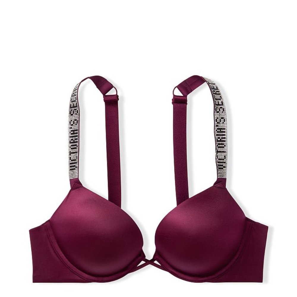 Victoria Secret VERY SEXY Bombshell Add-2-cups Shine Strap Push-Up Bra